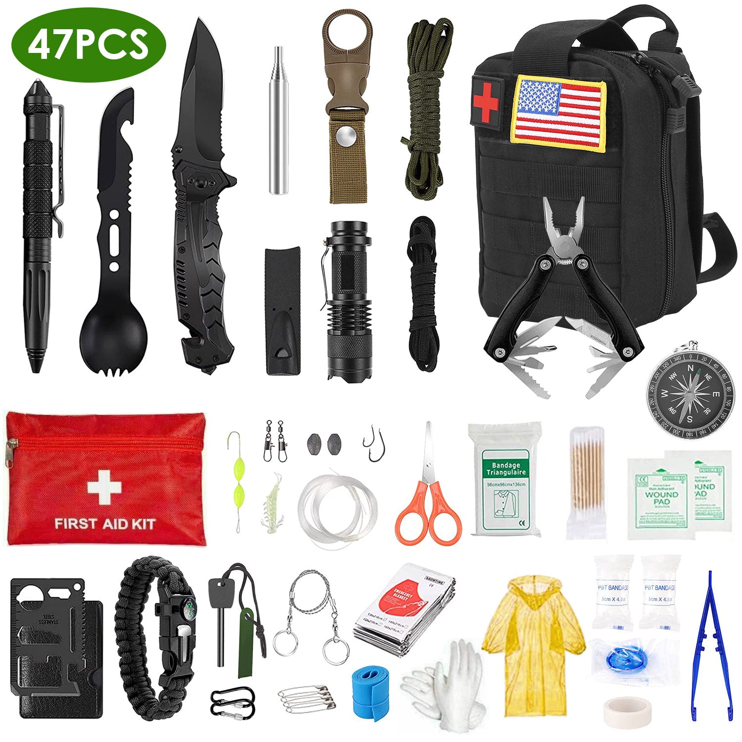 47Pcs Emergency Survival Kit